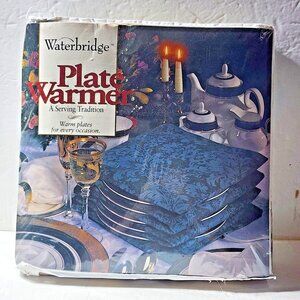 Waterbridge Plate Warmer Thermostat Controlled Victorian Era Horses Toile New